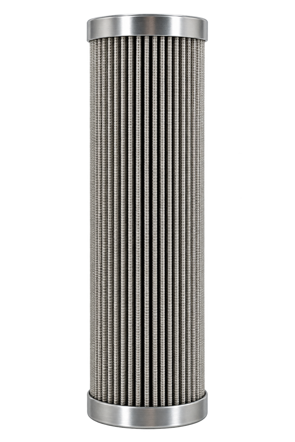 Pleated filter element for Series 200 duplex housings, metal end caps